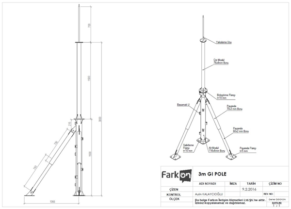 GI POLE 3m